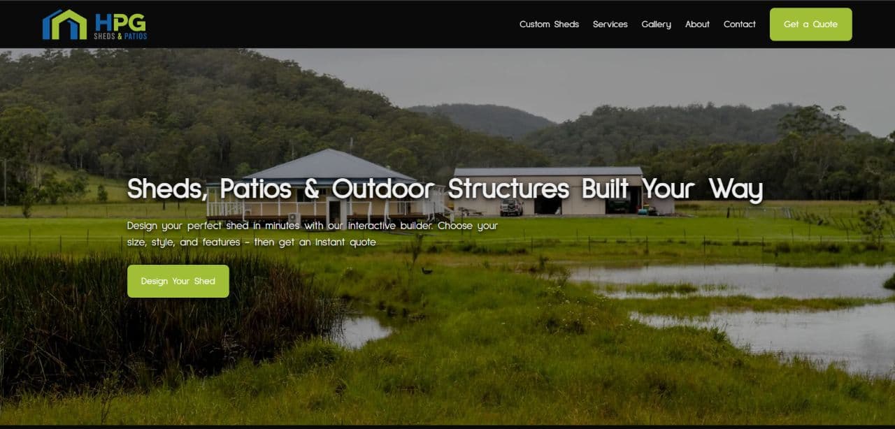 HPG Sheds and Patios project showcase hero image