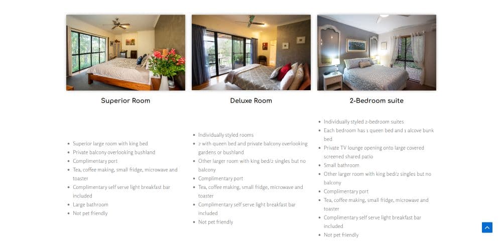 Mt Cotton Retreat screen concept showing booking funnel interactions